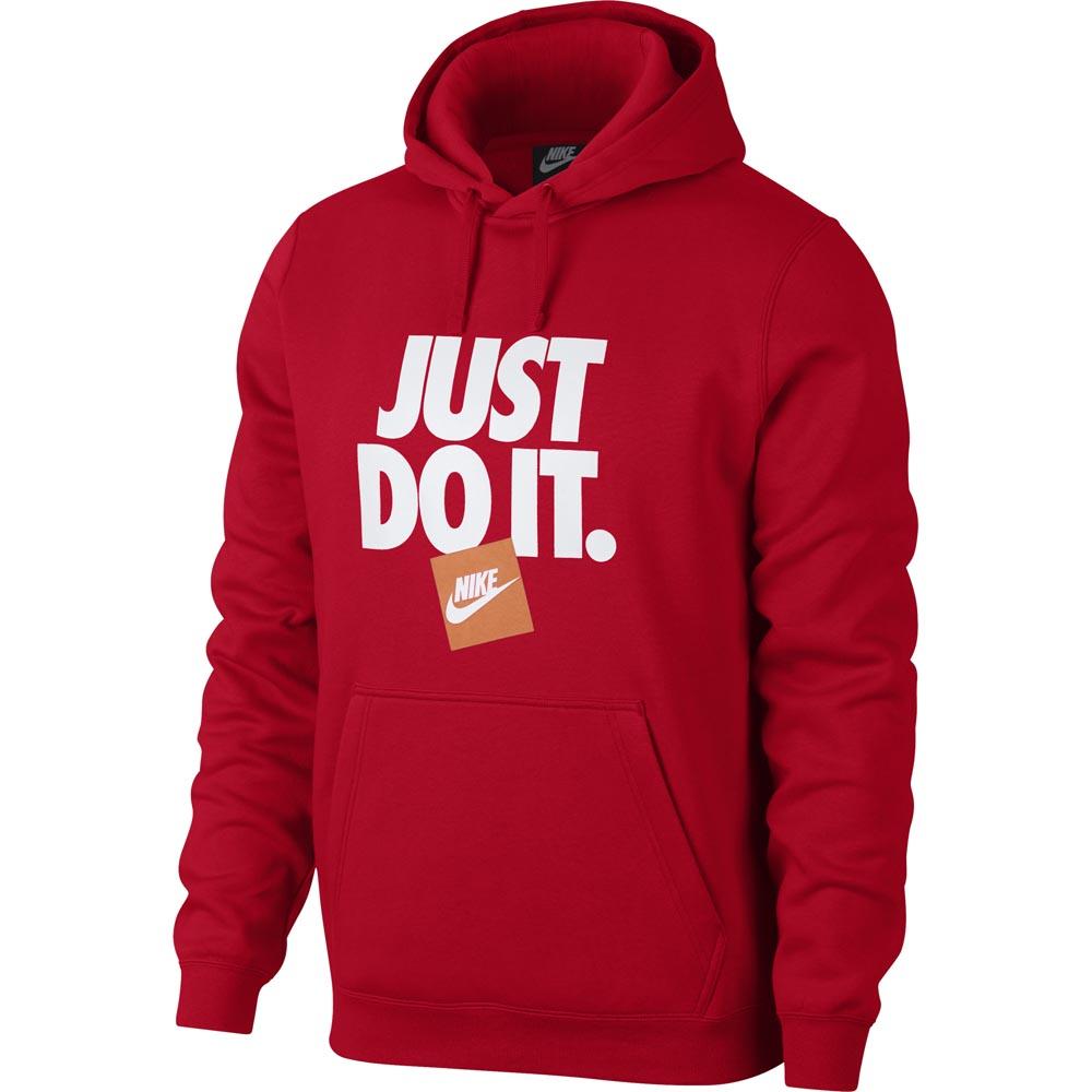 Stylish And Comfortable Just Do It Hoodie In Vibrant Red