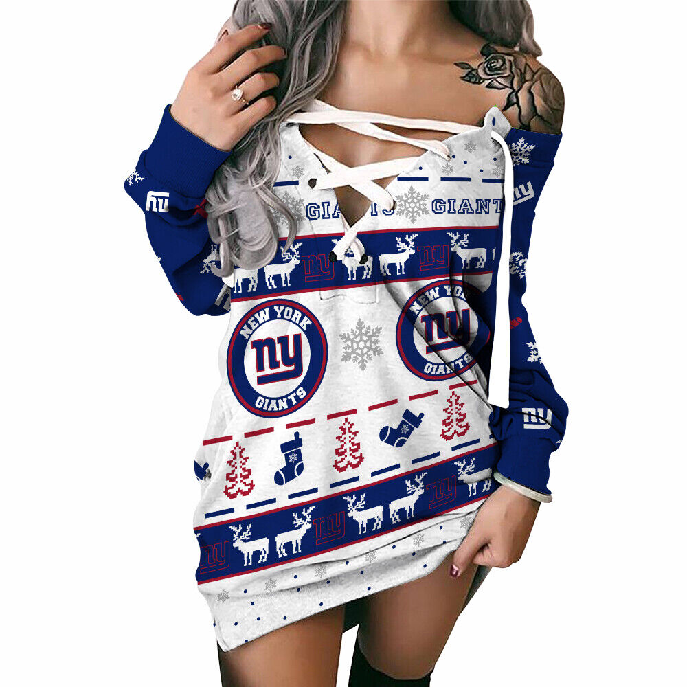 Stay Stylish With NY Giants Off The Shoulder Sweatshirt