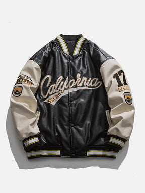 Eprezzy® - "California" PU Stitching Thicken Varsity Jacket Streetwear Fashion - eprezzy.com