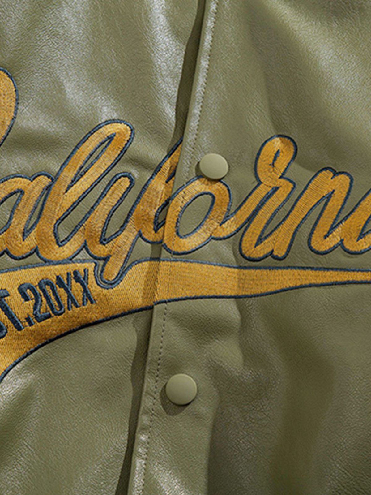 Eprezzy® - "California" PU Stitching Varsity Jacket Streetwear Fashion - eprezzy.com
