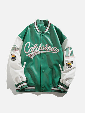 Eprezzy® - "California" PU Stitching Varsity Jacket Streetwear Fashion - eprezzy.com