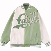 Eprezzy® - Color Block PU Varsity Jacket Streetwear Fashion - eprezzy.com