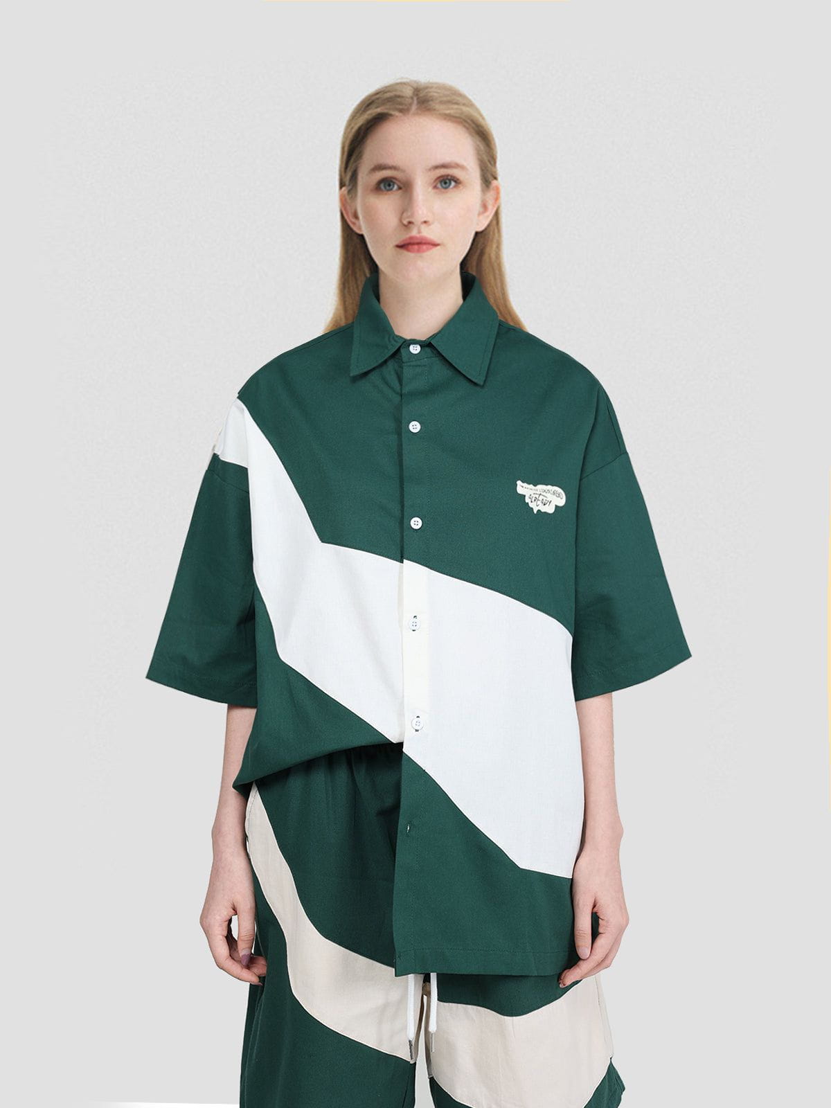 Eprezzy® - Color Block Short Sleeve Shirt Streetwear Fashion - eprezzy.com