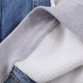 Eprezzy® - Denim Pocket Patchwork Sweatshirt Streetwear Fashion - eprezzy.com