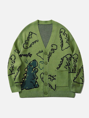 Eprezzy® - Dinosaur Cartoon Pattern Knit Cardigan Streetwear Fashion - eprezzy.com