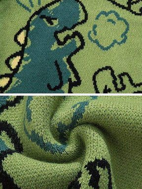 Eprezzy® - Dinosaur Cartoon Pattern Knit Cardigan Streetwear Fashion - eprezzy.com