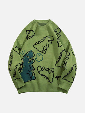 Eprezzy® - Dinosaur Cartoon Pattern Knit Sweater Streetwear Fashion - eprezzy.com