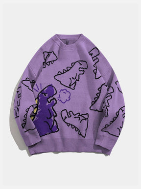 Eprezzy® - Dinosaur Cartoon Pattern Knit Sweater Streetwear Fashion - eprezzy.com