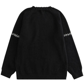Eprezzy® - Embroidery Bear Knit Sweater Streetwear Fashion - eprezzy.com