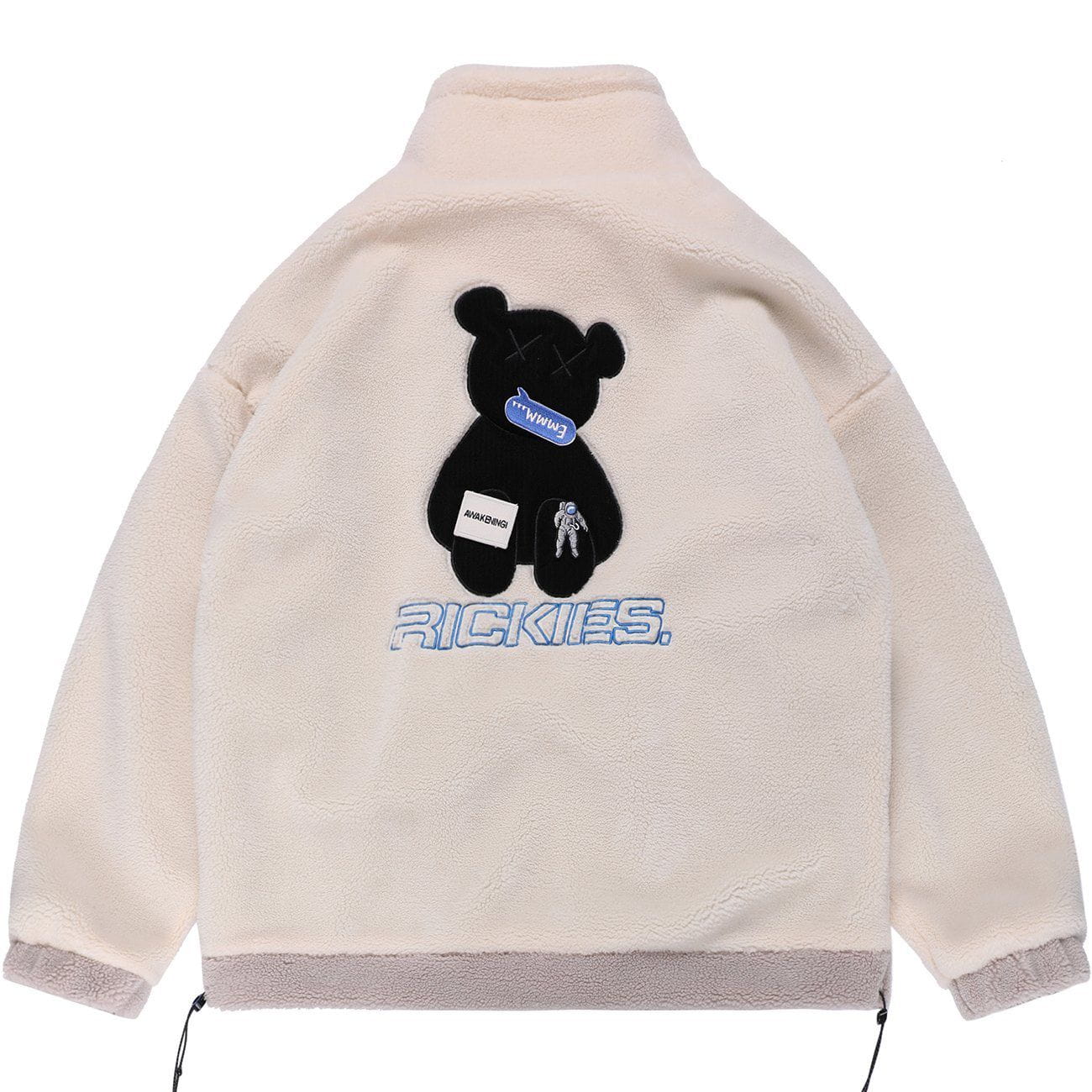Eprezzy® - Embroidery Bear Letter Sherpa Winter Coat Streetwear Fashion - eprezzy.com