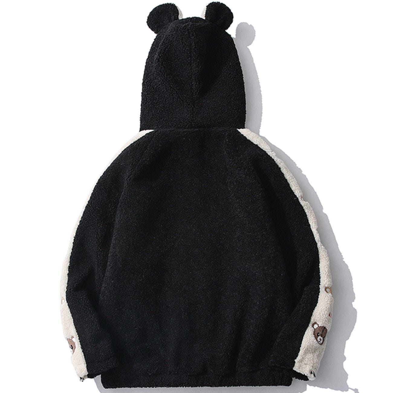 Eprezzy® - Embroidery Bear Patchwork Sherpa Winter Coat Streetwear Fashion - eprezzy.com