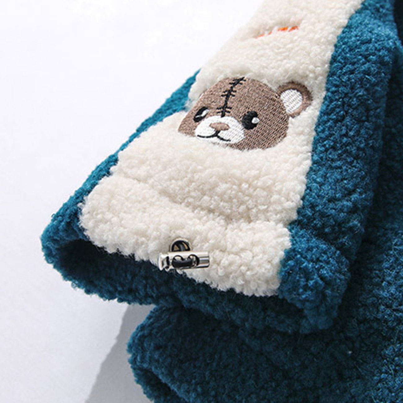 Eprezzy® - Embroidery Bear Patchwork Sherpa Winter Coat Streetwear Fashion - eprezzy.com