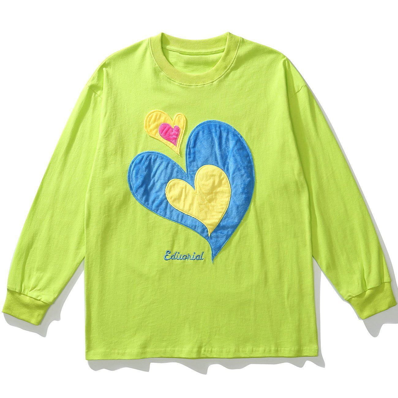 Eprezzy® - Embroidery Heart Long Sleeves Streetwear Fashion - eprezzy.com
