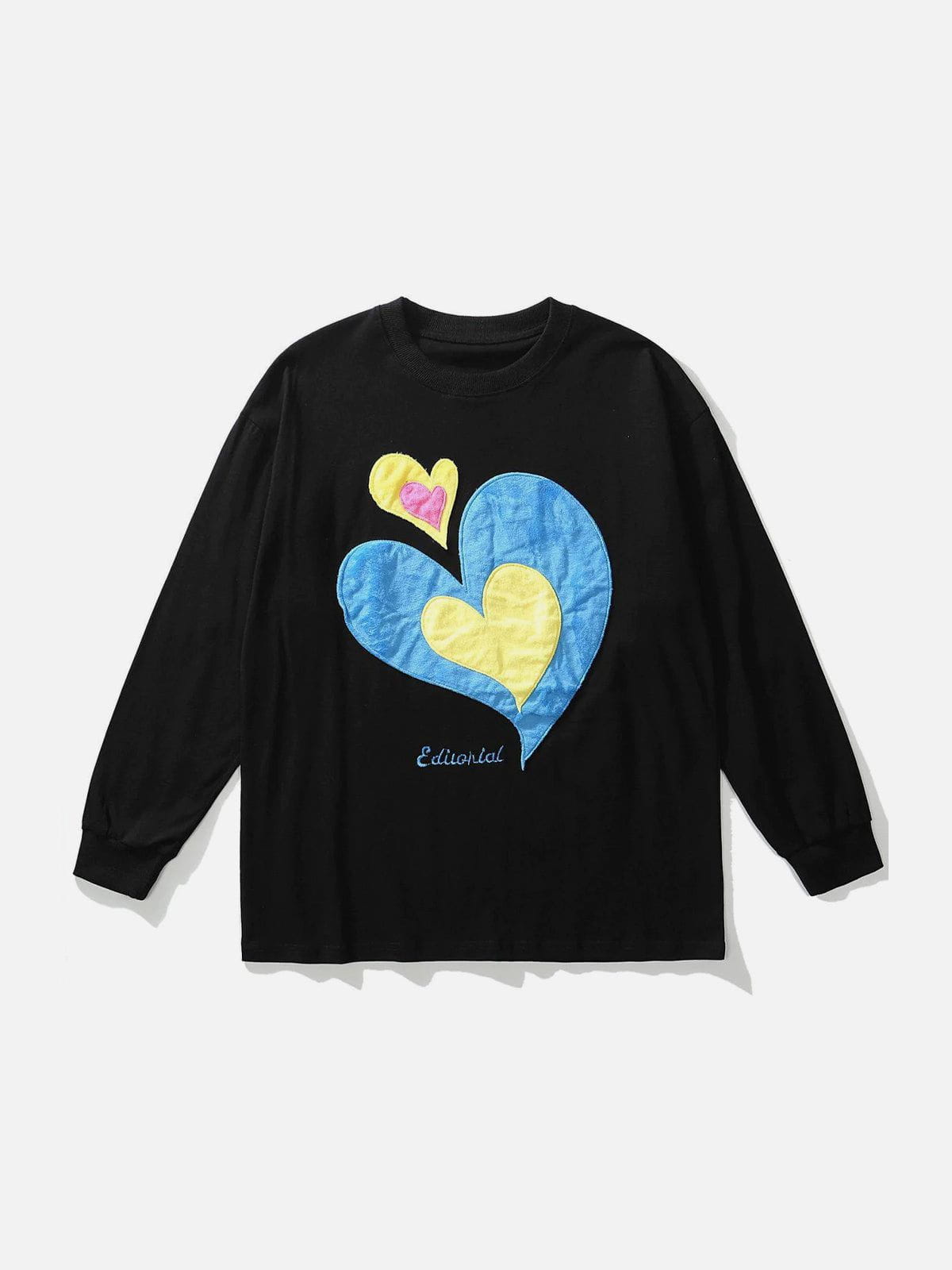 Eprezzy® - Embroidery Heart Long Sleeves Streetwear Fashion - eprezzy.com