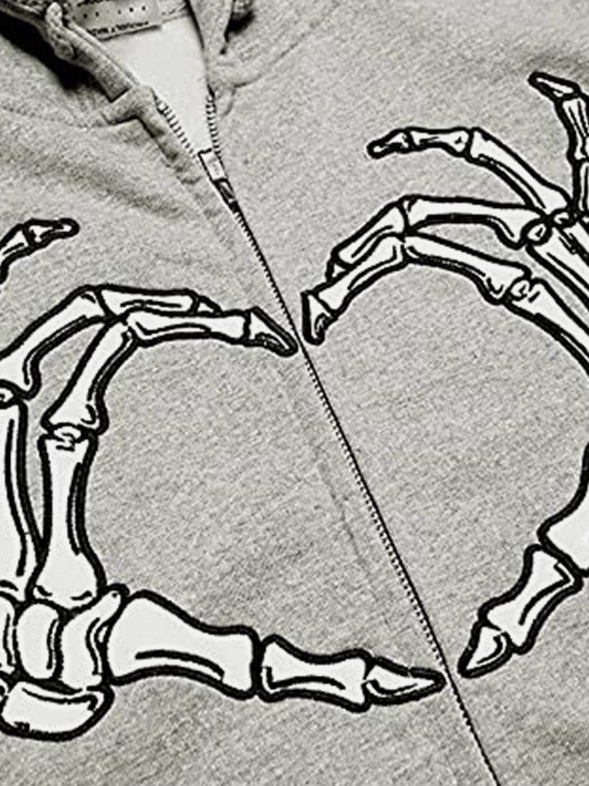 Eprezzy® - Embroidery Heart Skeleton Hoodie Streetwear Fashion - eprezzy.com