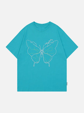 Eprezzy® - Embroidery Line Butterfly Tee Streetwear Fashion - eprezzy.com