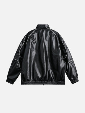 Eprezzy® - Embroidery Motorcycle Leather Jacket Streetwear Fashion - eprezzy.com