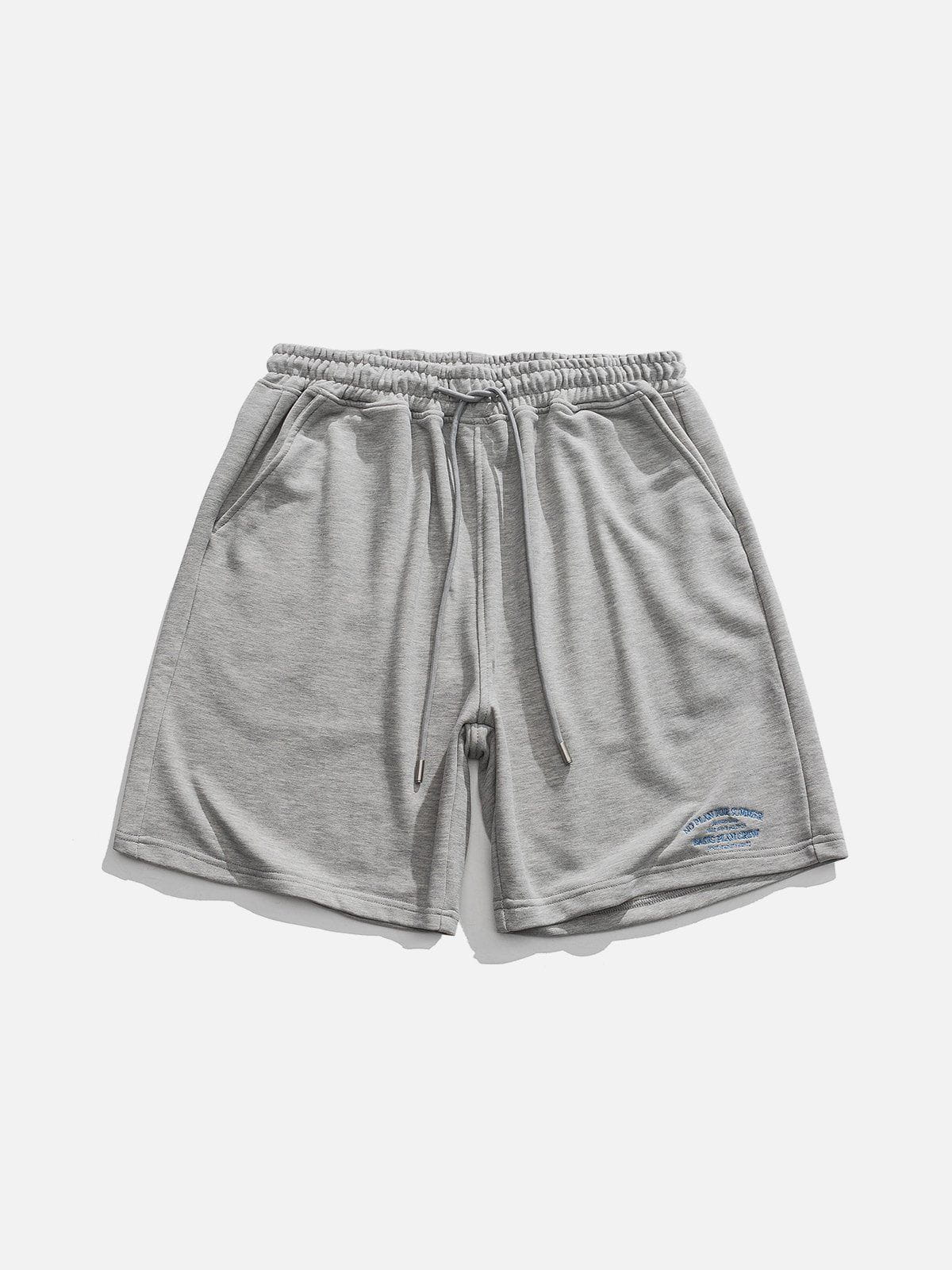 Eprezzy® - Embroidery Solid Color Shorts Streetwear Fashion - eprezzy.com