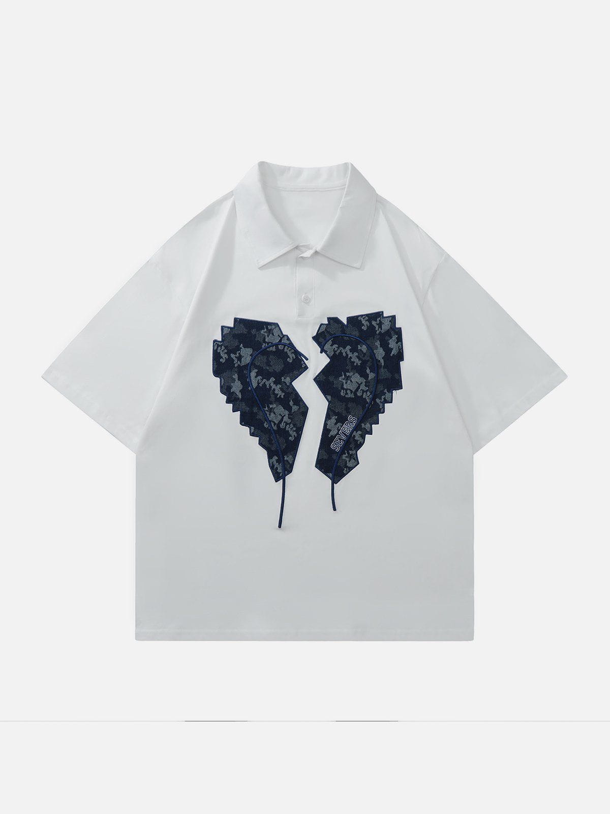 Eprezzy® - Embroidery Split Heart Short Sleeve Shirts Streetwear Fashion - eprezzy.com