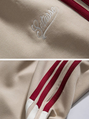 Eprezzy® - Embroidery Stripe Patchwork Sweatpants Streetwear Fashion - eprezzy.com