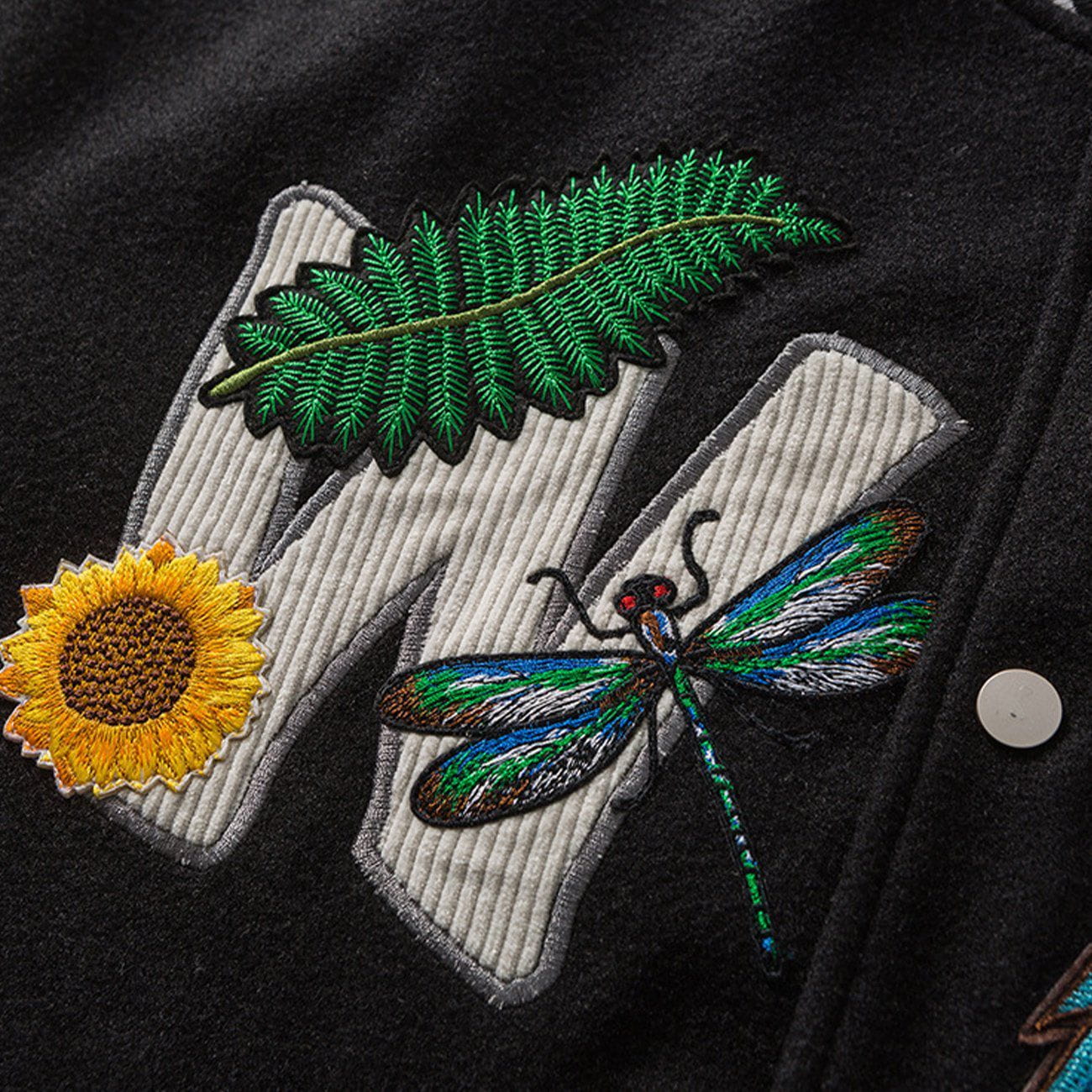 Eprezzy® - Embroidery Sunflower Varsity Jacket Streetwear Fashion - eprezzy.com