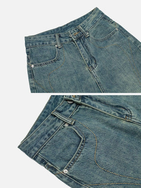 Eprezzy® - Embroidery Washed Jeans Streetwear Fashion - eprezzy.com