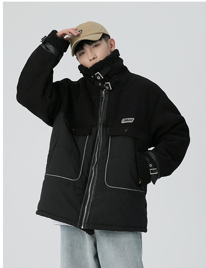 Eprezzy® - Faux Wool Black Jacket Streetwear Fashion - eprezzy.com