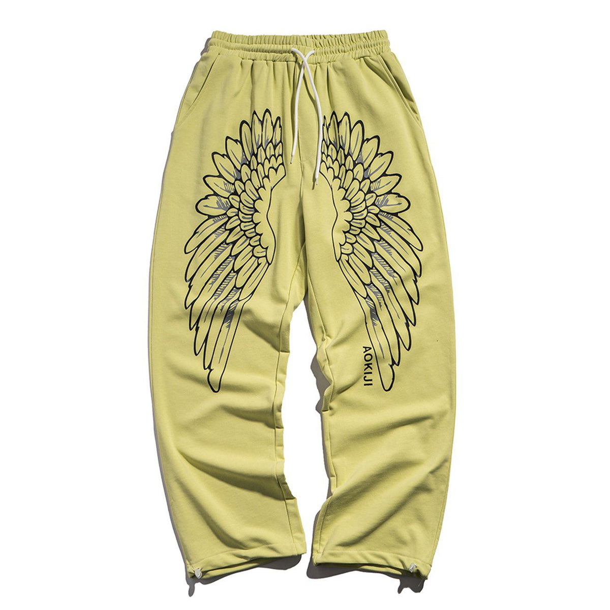 Eprezzy® - Feather Print Drawstring Pants Streetwear Fashion - eprezzy.com