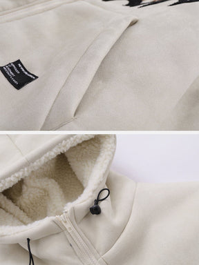 Eprezzy® - Fire Letter Sherpa Coat Streetwear Fashion - eprezzy.com