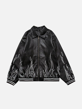 Eprezzy® - Flame Letter Print Jacket Streetwear Fashion - eprezzy.com