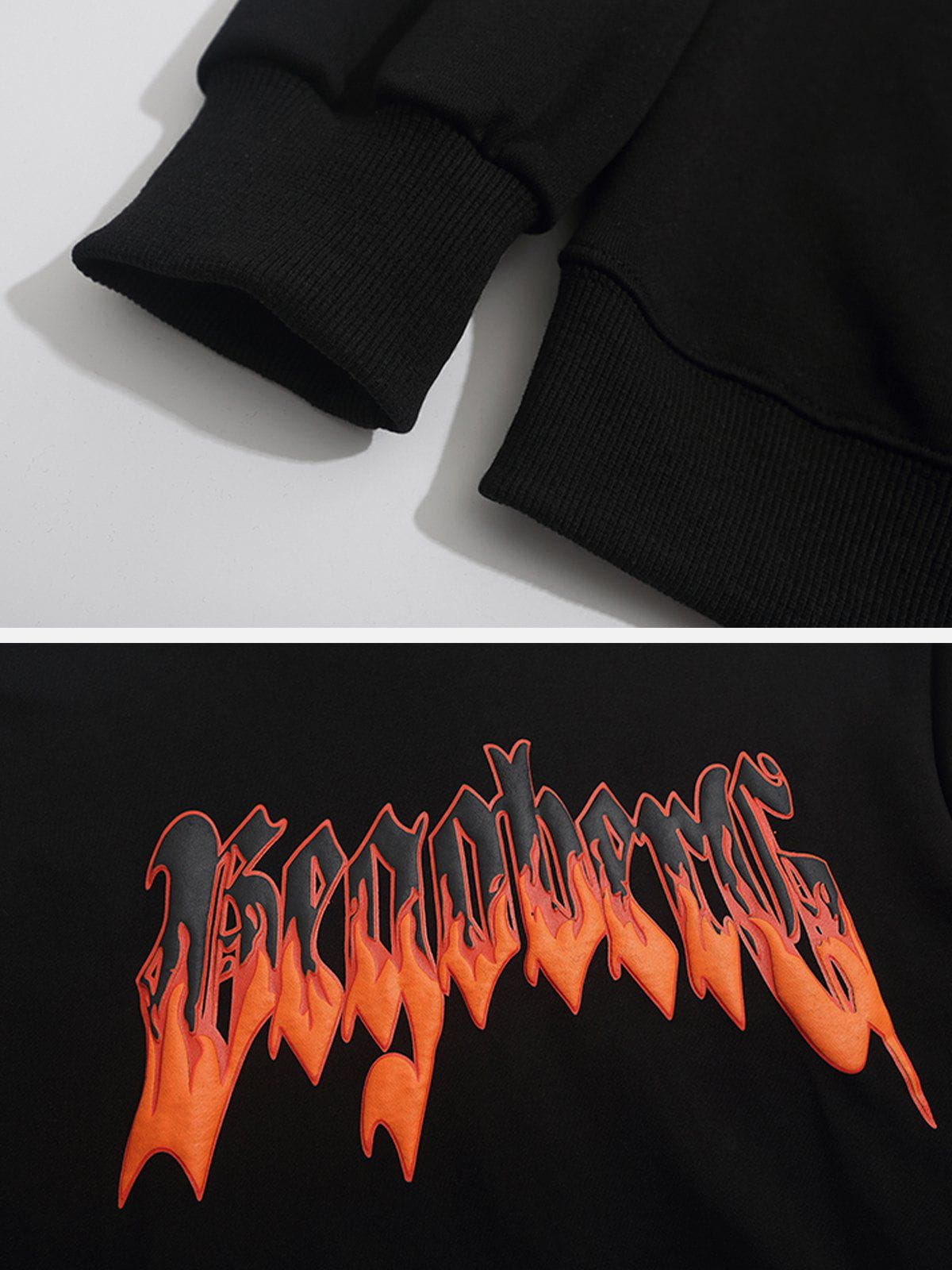 Eprezzy® - Flame Letters Foam Hoodie Streetwear Fashion - eprezzy.com