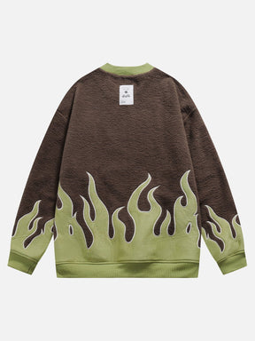 Eprezzy® - Flame Patchwork Sweatshirt Streetwear Fashion - eprezzy.com