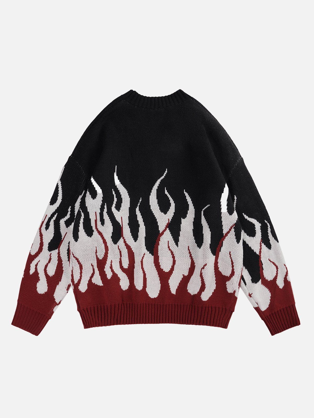 Eprezzy® - Flame Print Sweater Streetwear Fashion - eprezzy.com