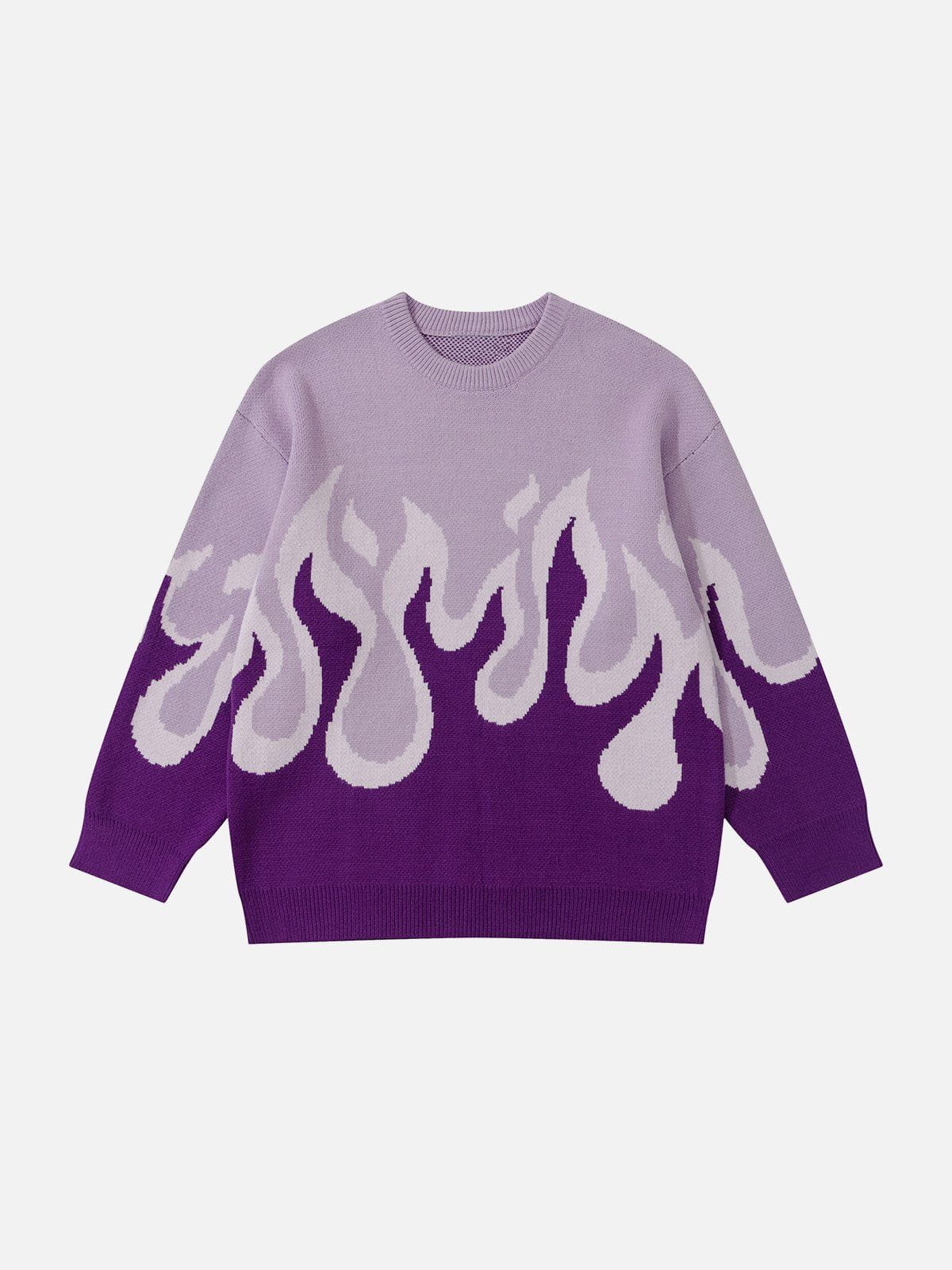 Eprezzy® - Flame Print Sweater Streetwear Fashion - eprezzy.com
