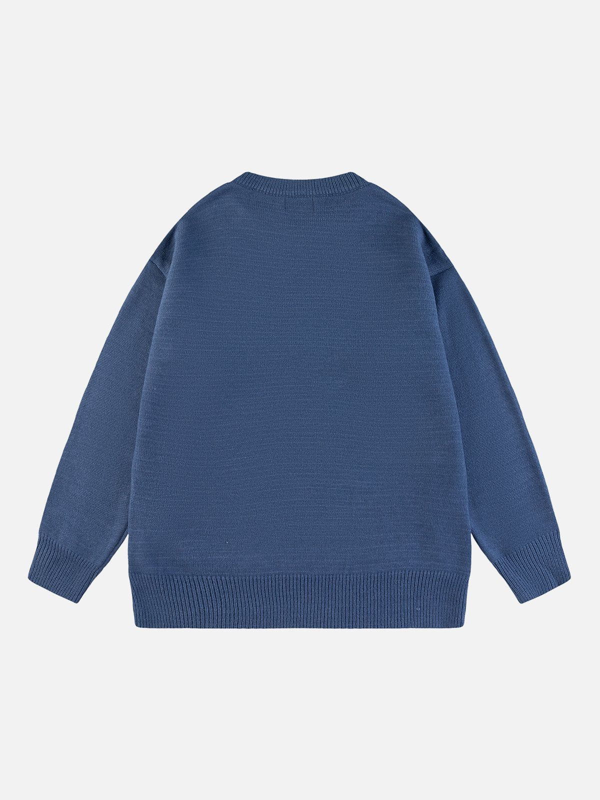Eprezzy® - Flocked Bear Sweater Streetwear Fashion - eprezzy.com