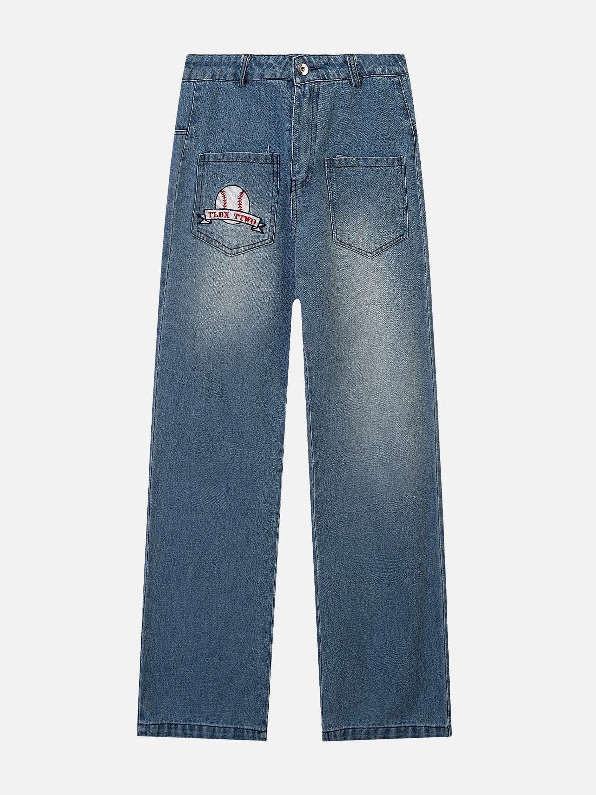 Eprezzy® - Flocked Letter Jeans Streetwear Fashion - eprezzy.com