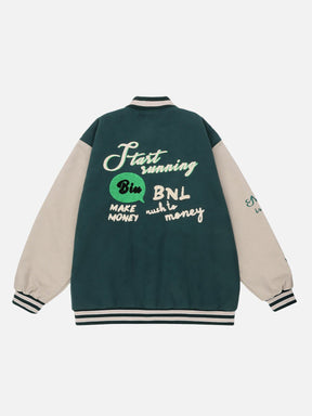 Eprezzy® - Flocked Letters Varsity Jacket Streetwear Fashion - eprezzy.com