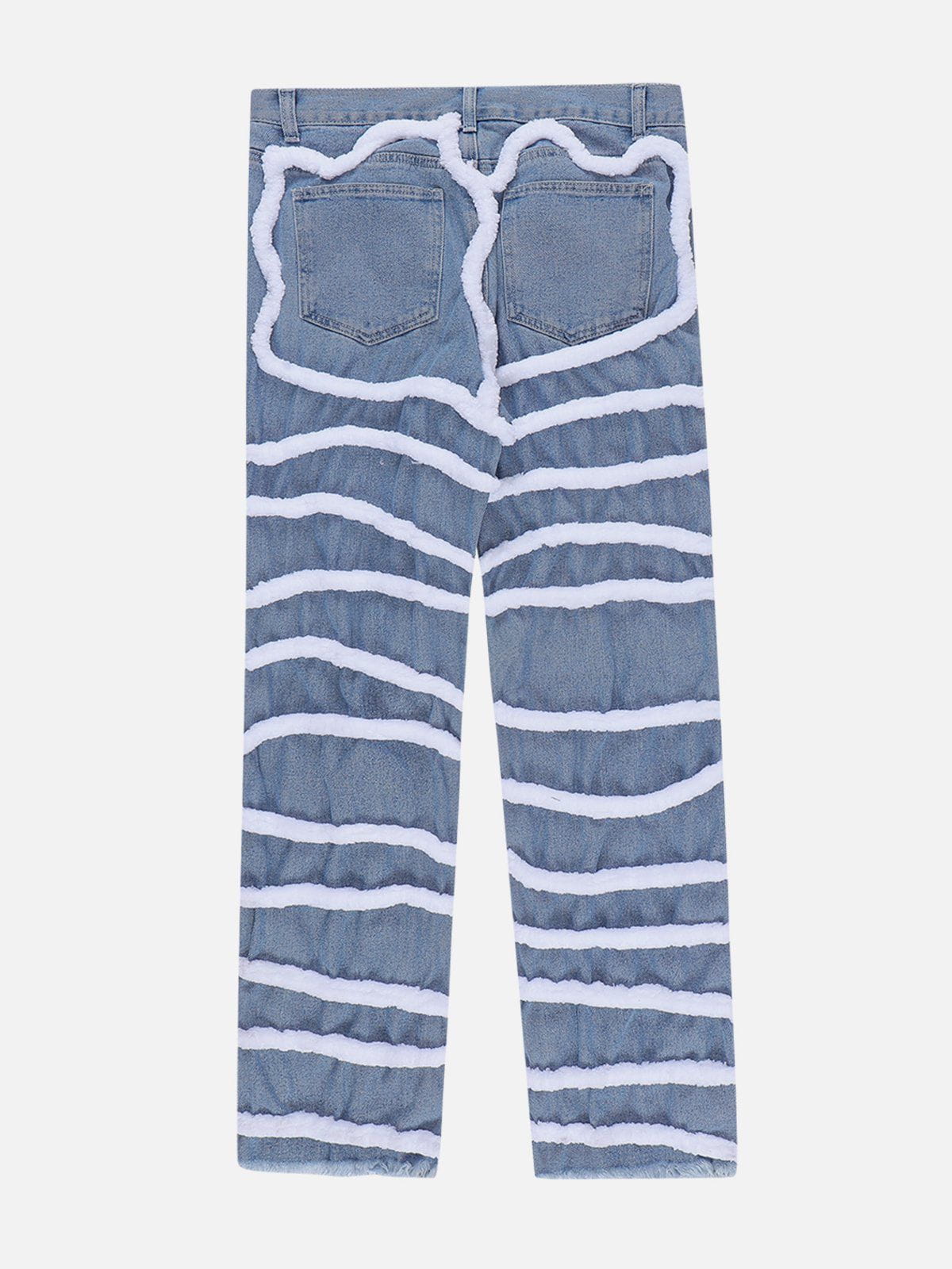 Eprezzy® - Flocked Line Design Jeans Streetwear Fashion - eprezzy.com