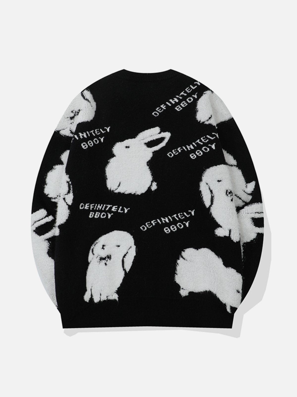 Eprezzy® - Flocked Rabbit Sweater Streetwear Fashion - eprezzy.com