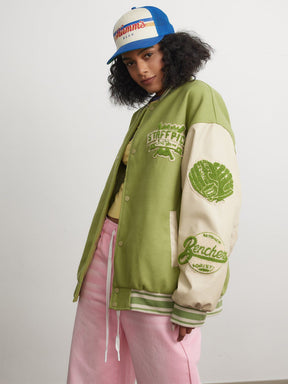 Eprezzy® - Flocking Baseball Embroidery Varsity Jacket Streetwear Fashion - eprezzy.com