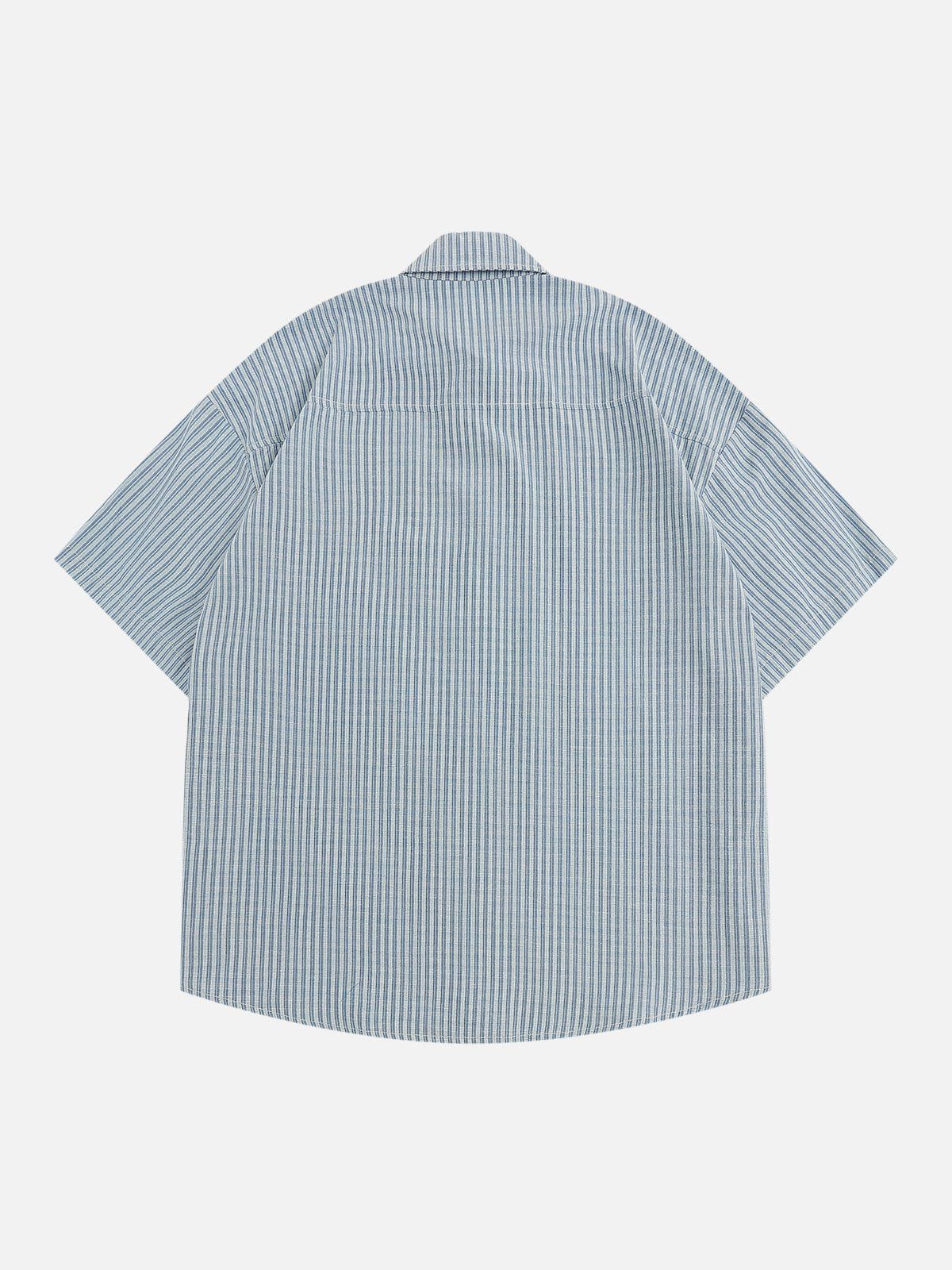 Eprezzy® - Flower Applique Short Sleeve Shirts Streetwear Fashion - eprezzy.com
