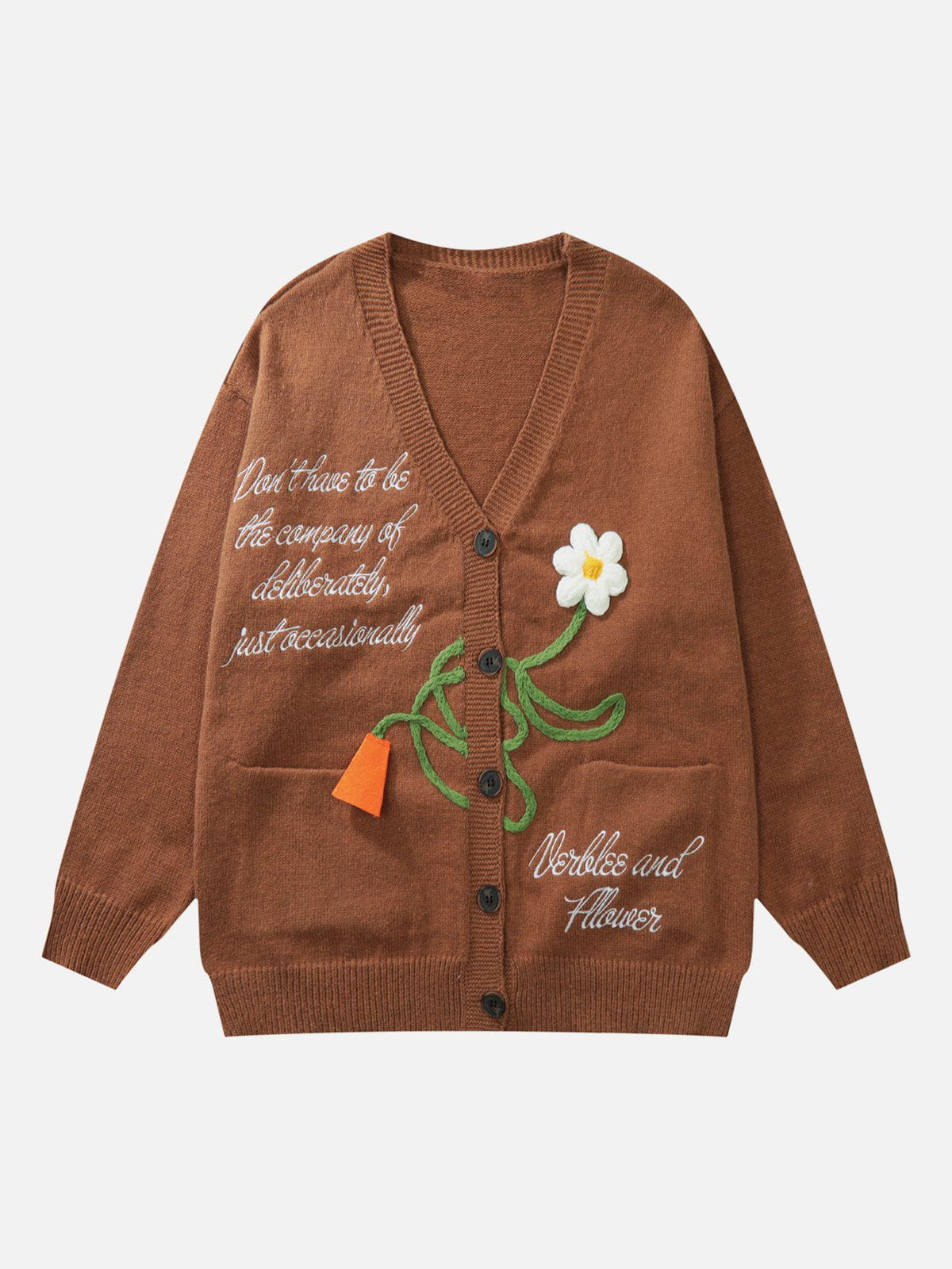 Eprezzy® - Flower Embroidery Graphic Cardigan Streetwear Fashion - eprezzy.com
