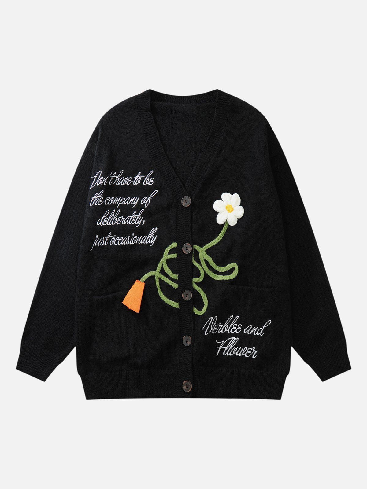 Eprezzy® - Flower Embroidery Graphic Cardigan Streetwear Fashion - eprezzy.com