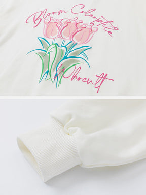 Eprezzy® - Flower Pattern Print Sweatshirt Streetwear Fashion - eprezzy.com