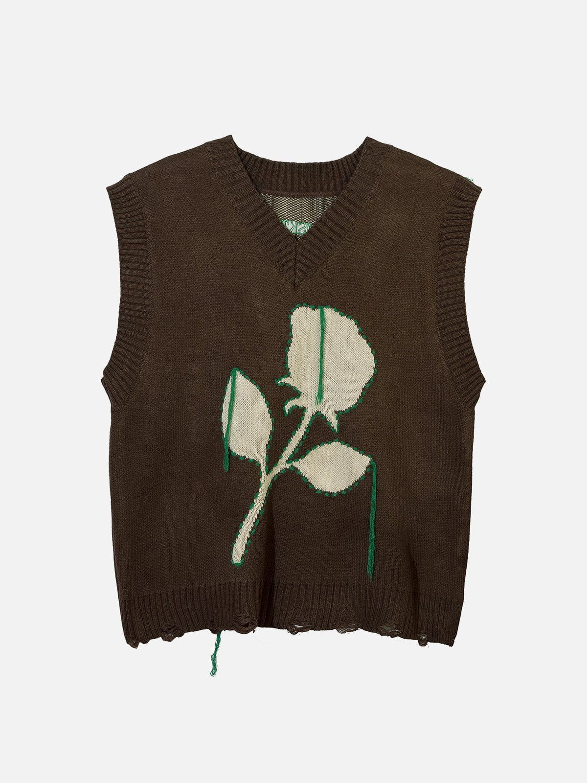 Eprezzy® - Flower Ribbon Sweater Vest Streetwear Fashion - eprezzy.com