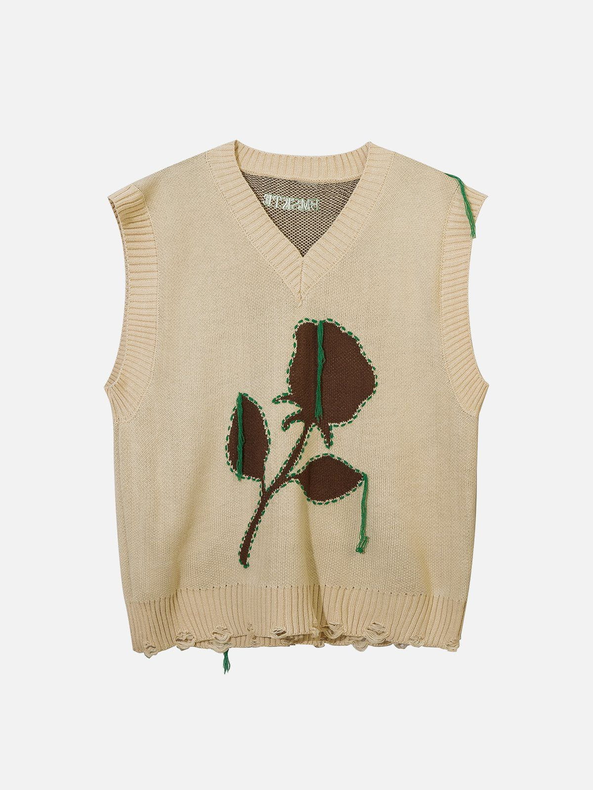 Eprezzy® - Flower Ribbon Sweater Vest Streetwear Fashion - eprezzy.com