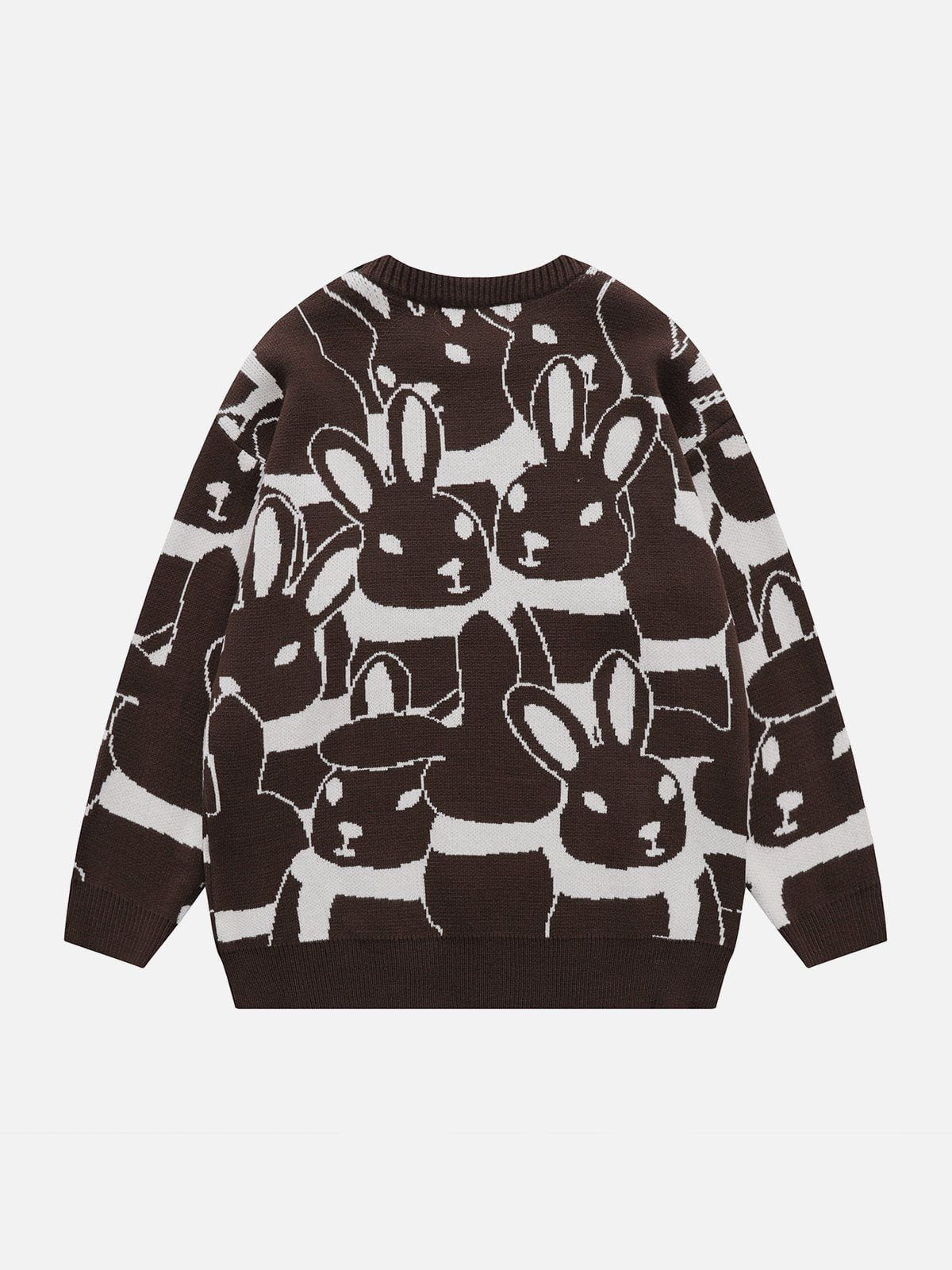 Eprezzy® - Full Rabbit Jacquard Knit Sweater Streetwear Fashion - eprezzy.com