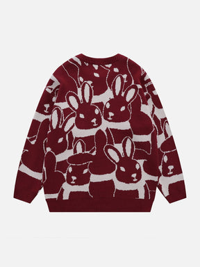 Eprezzy® - Full Rabbit Jacquard Knit Sweater Streetwear Fashion - eprezzy.com