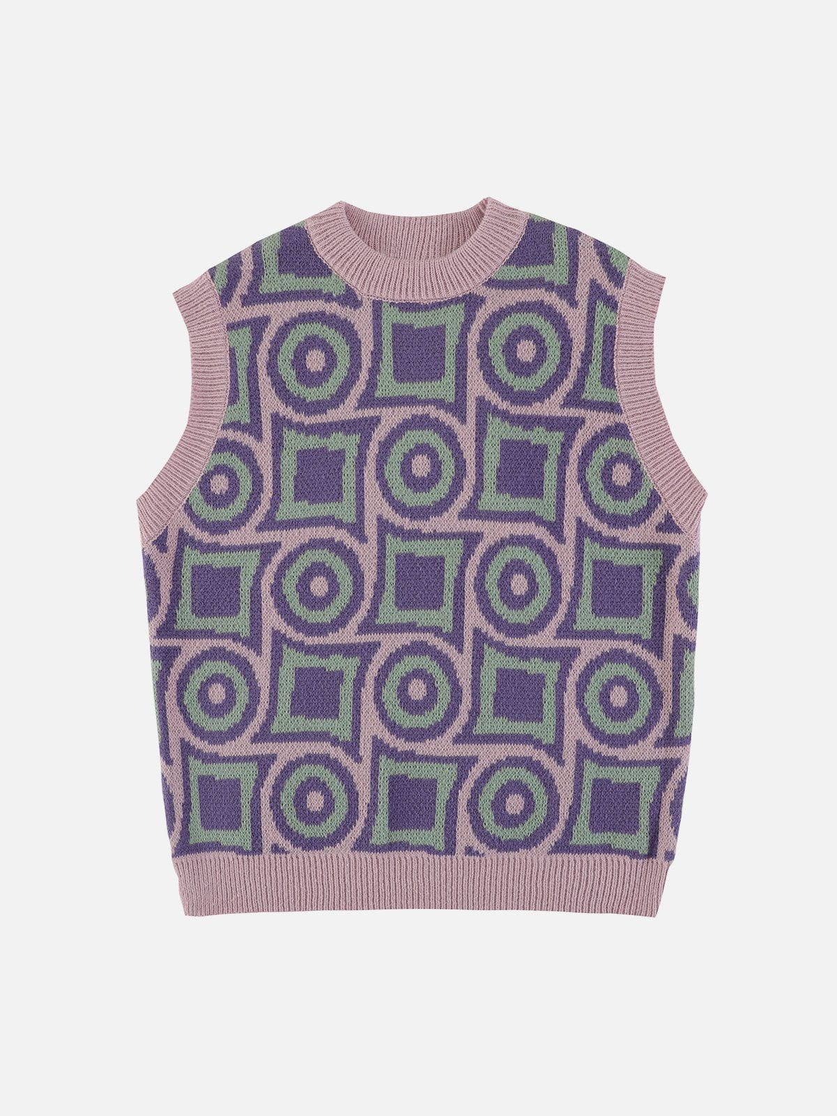 Eprezzy® - Geometric Embroidery Sweater Vest Streetwear Fashion - eprezzy.com
