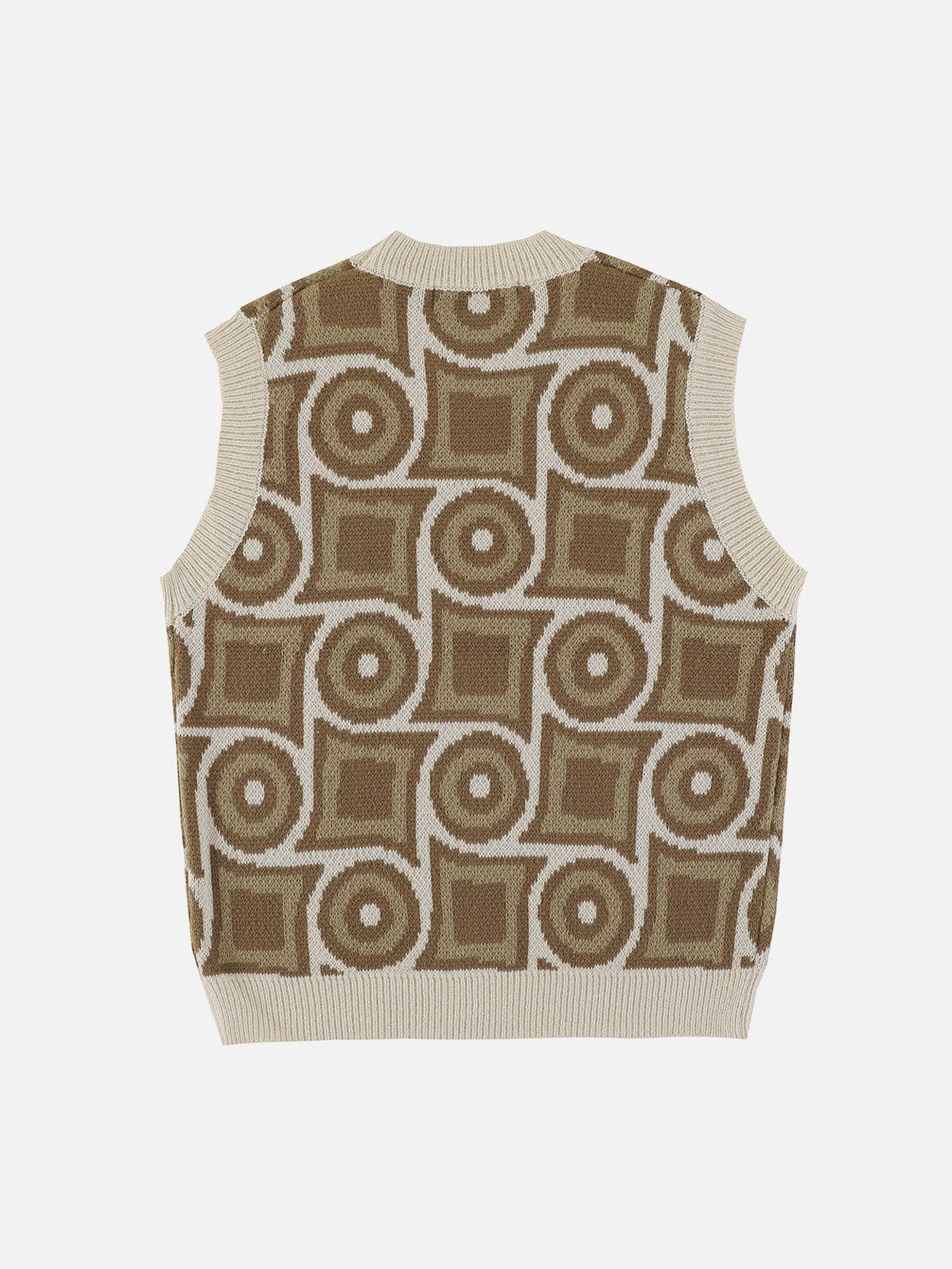 Eprezzy® - Geometric Embroidery Sweater Vest Streetwear Fashion - eprezzy.com